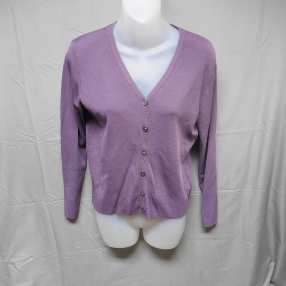 J. Crew Sweaters - J Crew button purple cardigan sweater medium